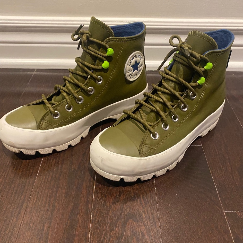 Converse leather Olive Green high tops